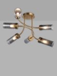 John Lewis Dyad 6 Light Semi-Flush Ceiling Light, Brass