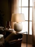 John Lewis Country Rib Table Lamp, Cream