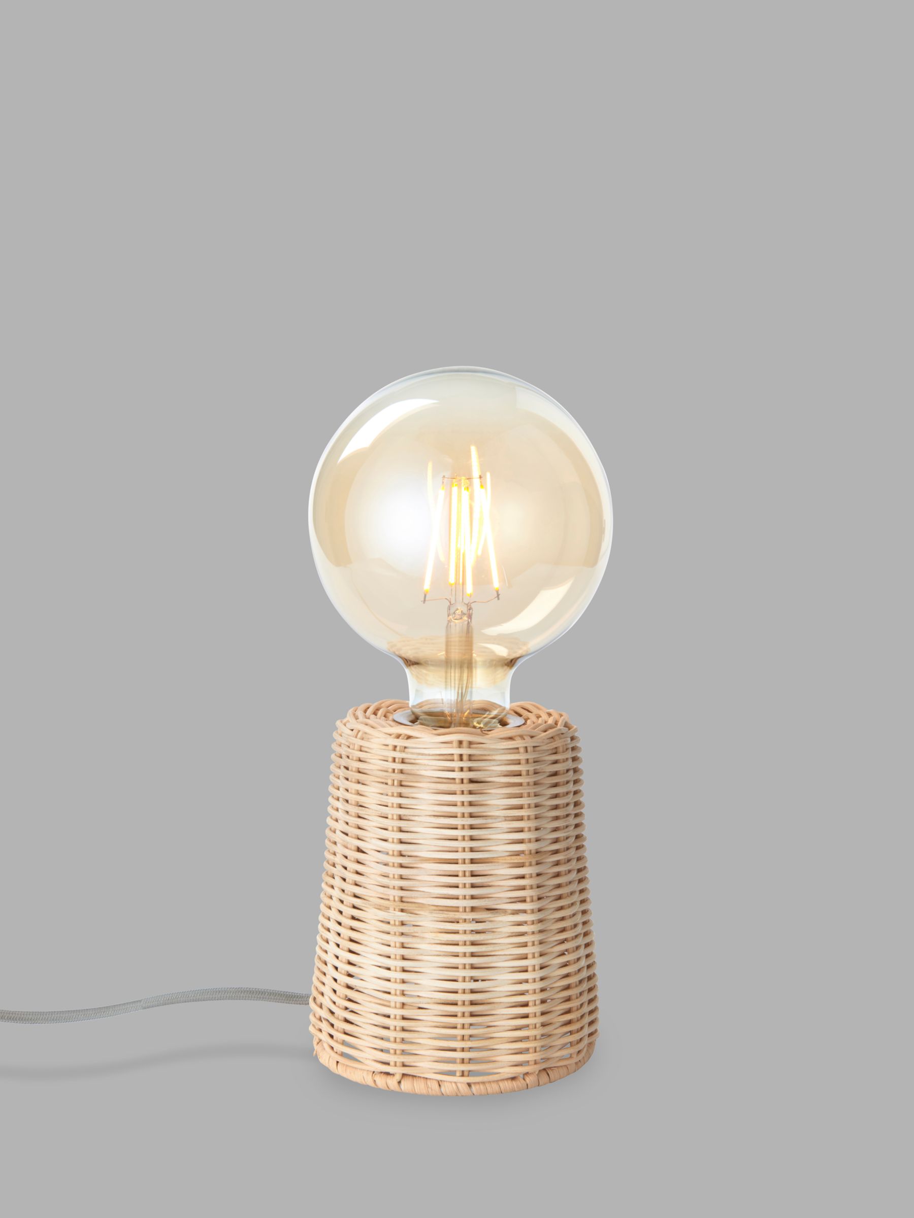 Photo of John lewis rattan bulb-holder table lamp natural