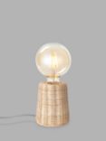 John Lewis Rattan Bulb-Holder Table Lamp, Natural