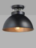 John Lewis Baldwin Flush Ceiling Lamp, Black