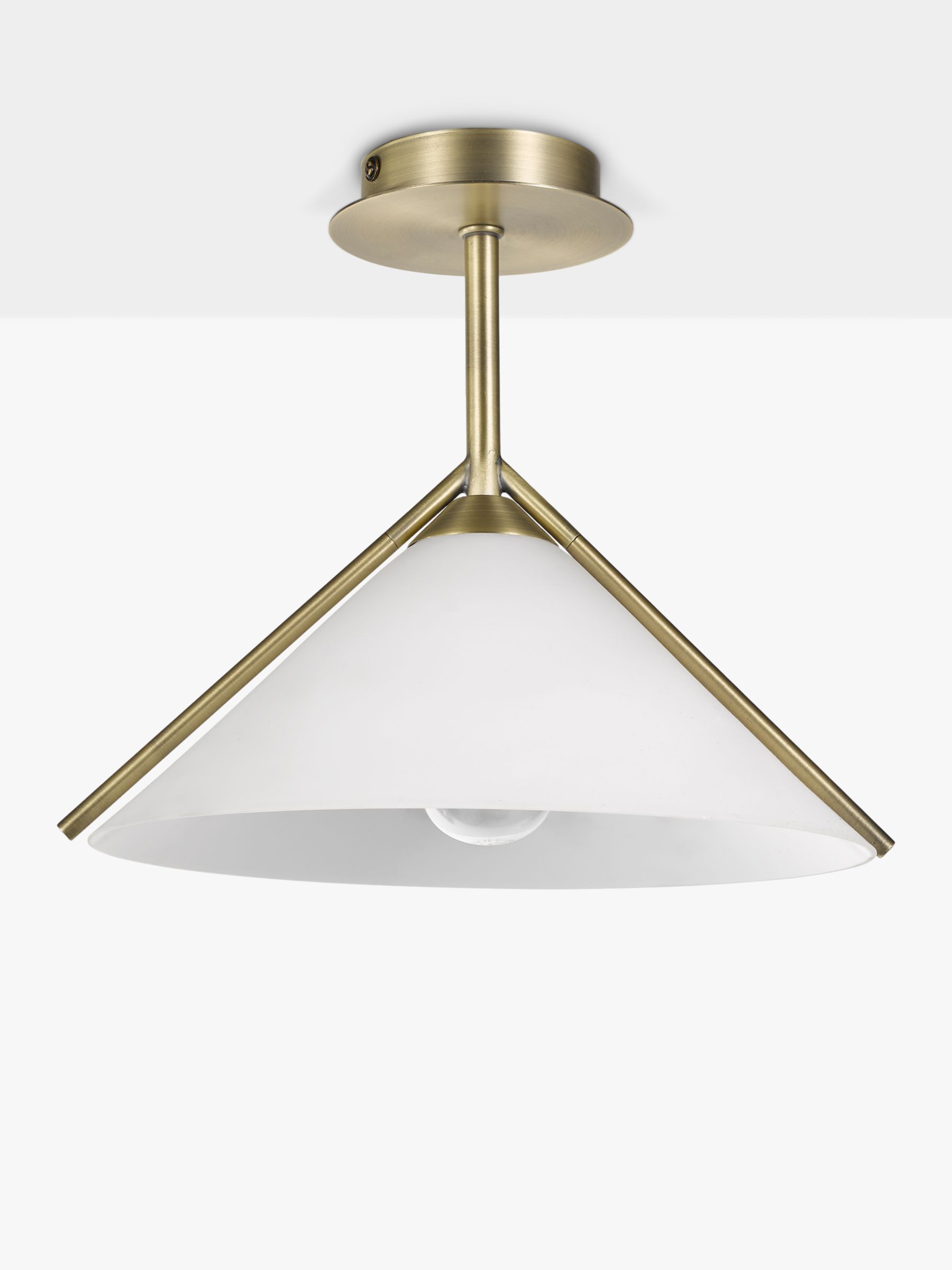 React Brushed Gold Effect Semi Flush Ceiling Light Shelly Lighting