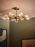 John Lewis Constellation Semi Flush 9 Bulb Ceiling Light, Metallic Brass