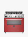 Bertazzoni Professional Series 90cm Dual Fuel Range Cooker, Red