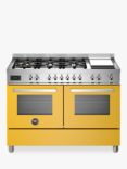 Bertazzoni Professional Series 120cm Dual Fuel Range Cooker with Griddle, Yellow