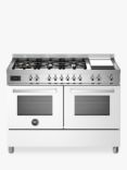 Bertazzoni Professional Series 120cm Dual Fuel Range Cooker with Griddle, White