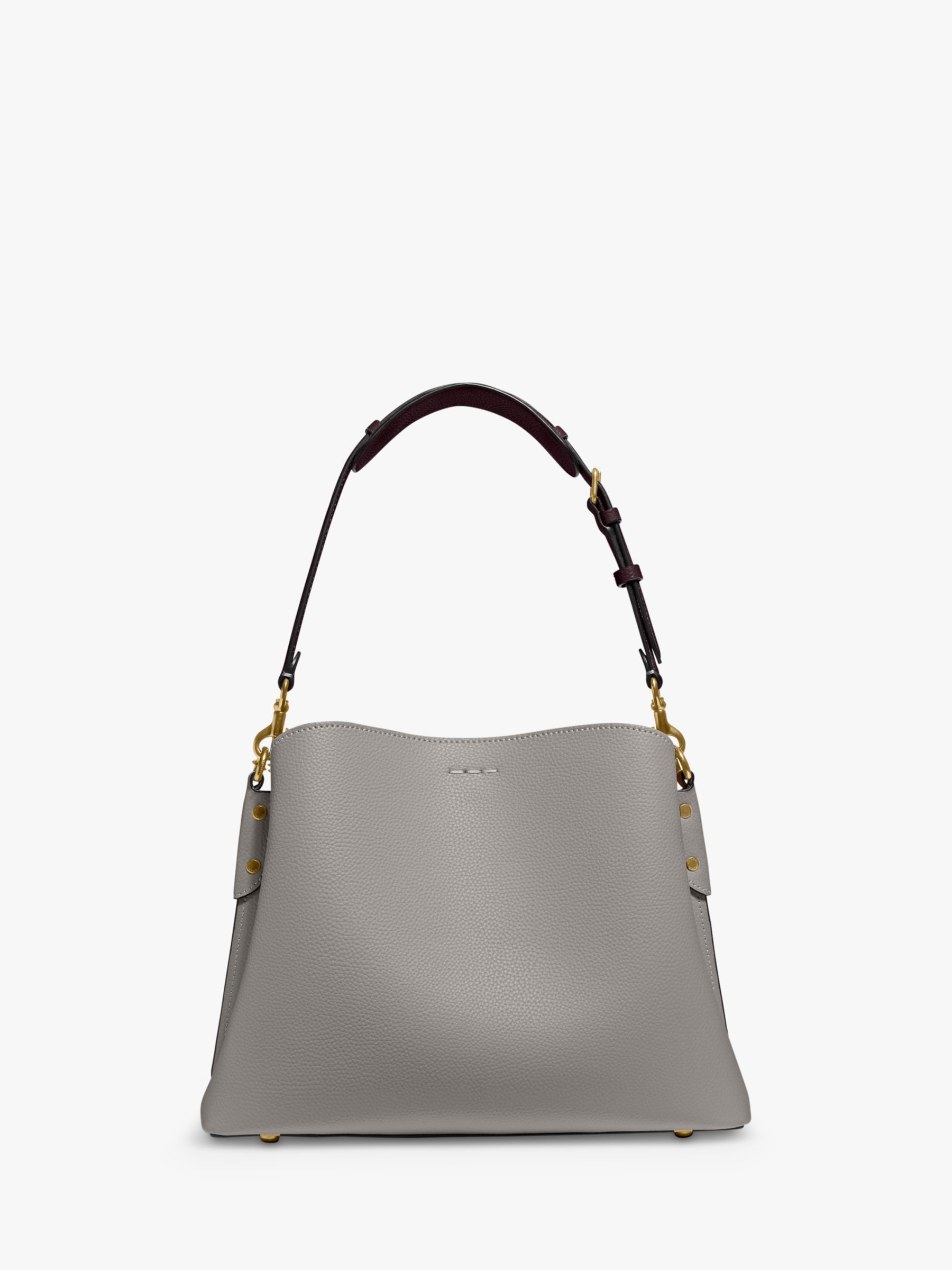 Coach Willow Leather Shoulder Bag, Dove Grey at John Lewis & Partners