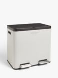 John Lewis 2 Section Recycling Bin, with Handles, 60L, Grey