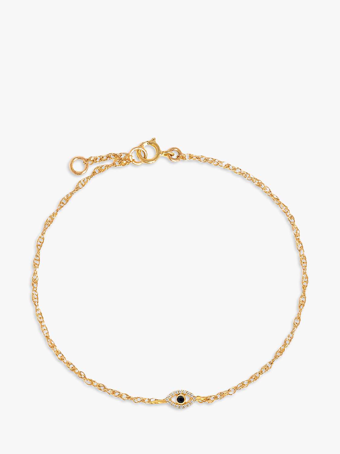 Buy Leah Alexandra Sapphire Evil Eye Chain Bracelet, Gold Online at johnlewis.com