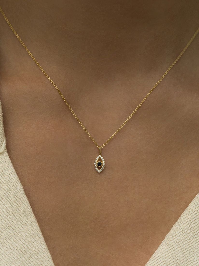 Buy Leah Alexandra Sapphire Evil Eye Pendant Necklace, Gold Online at johnlewis.com
