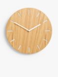John Lewis Round Wood Wall Clock, 30cm, Natural