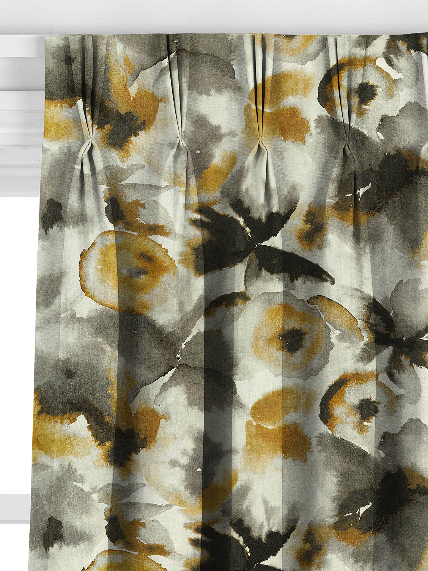 Harlequin Flores Made to Measure Curtains, Charcoal/Mustard
