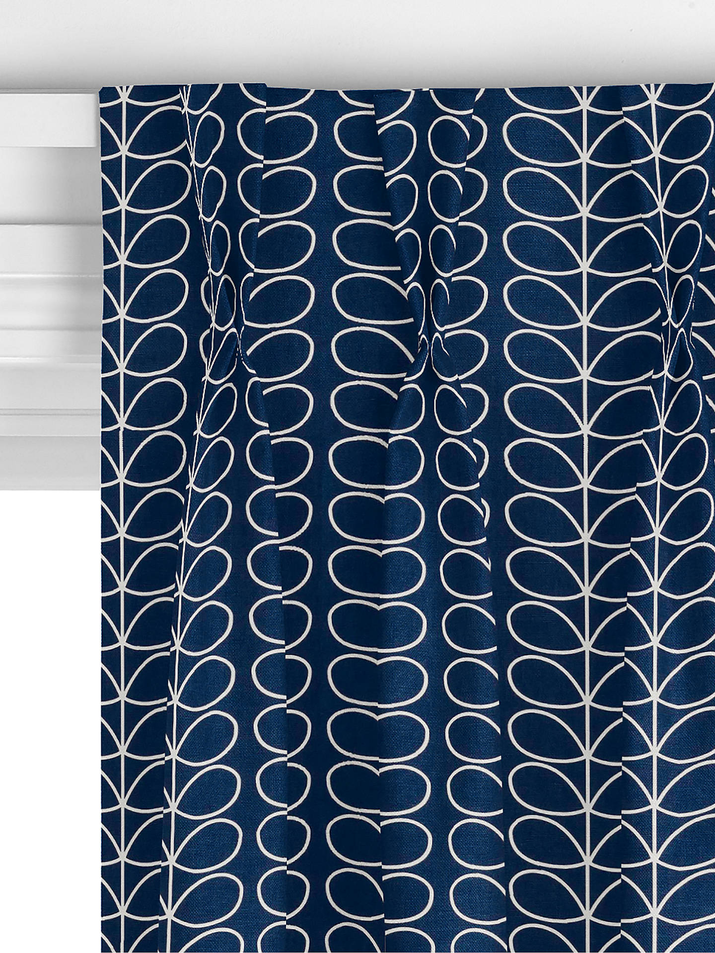 Orla Kiely Linear Stem Made to Measure Curtains, Whale Blue