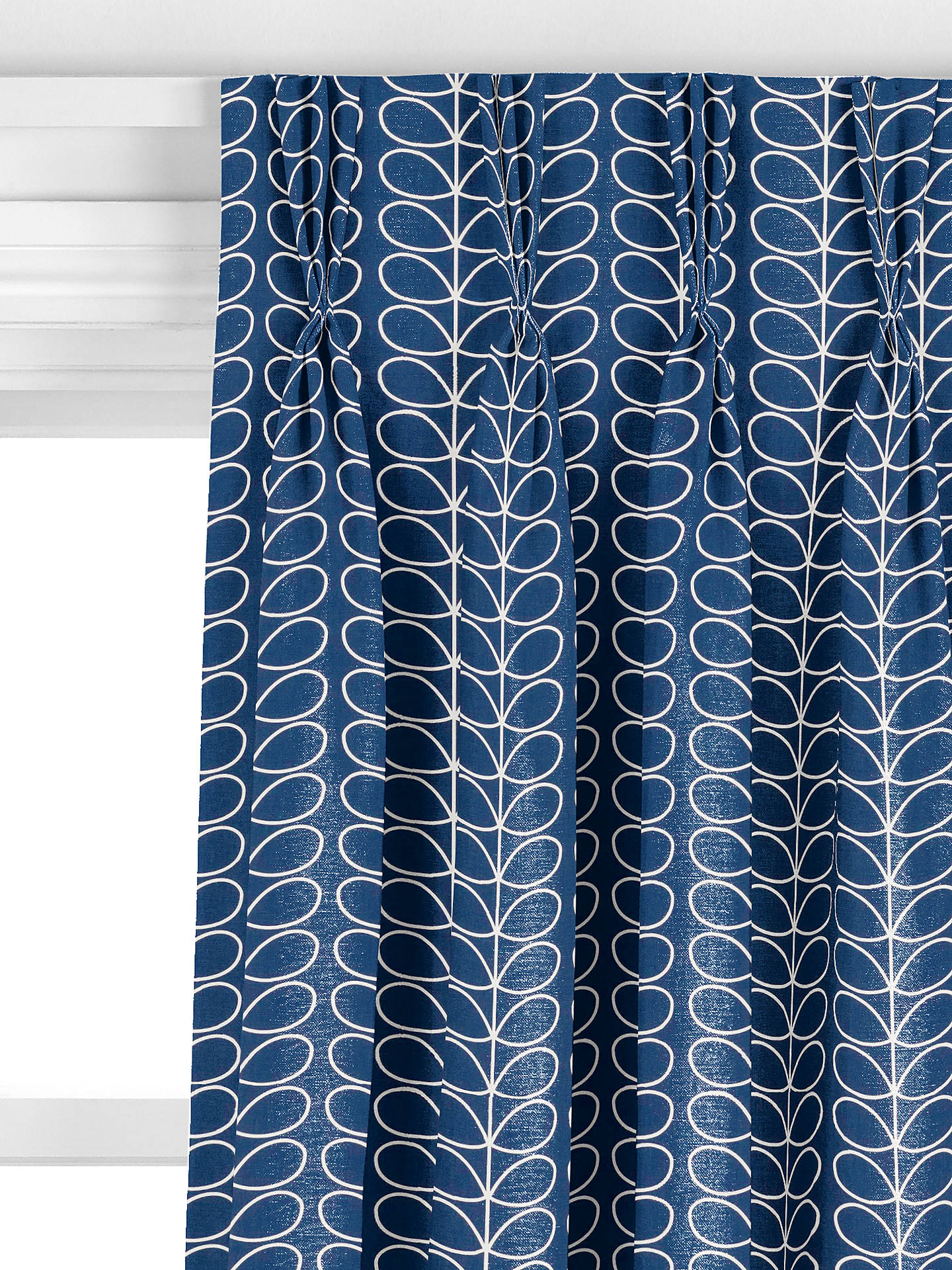 Orla Kiely Linear Stem Made to Measure Curtains, Whale Blue
