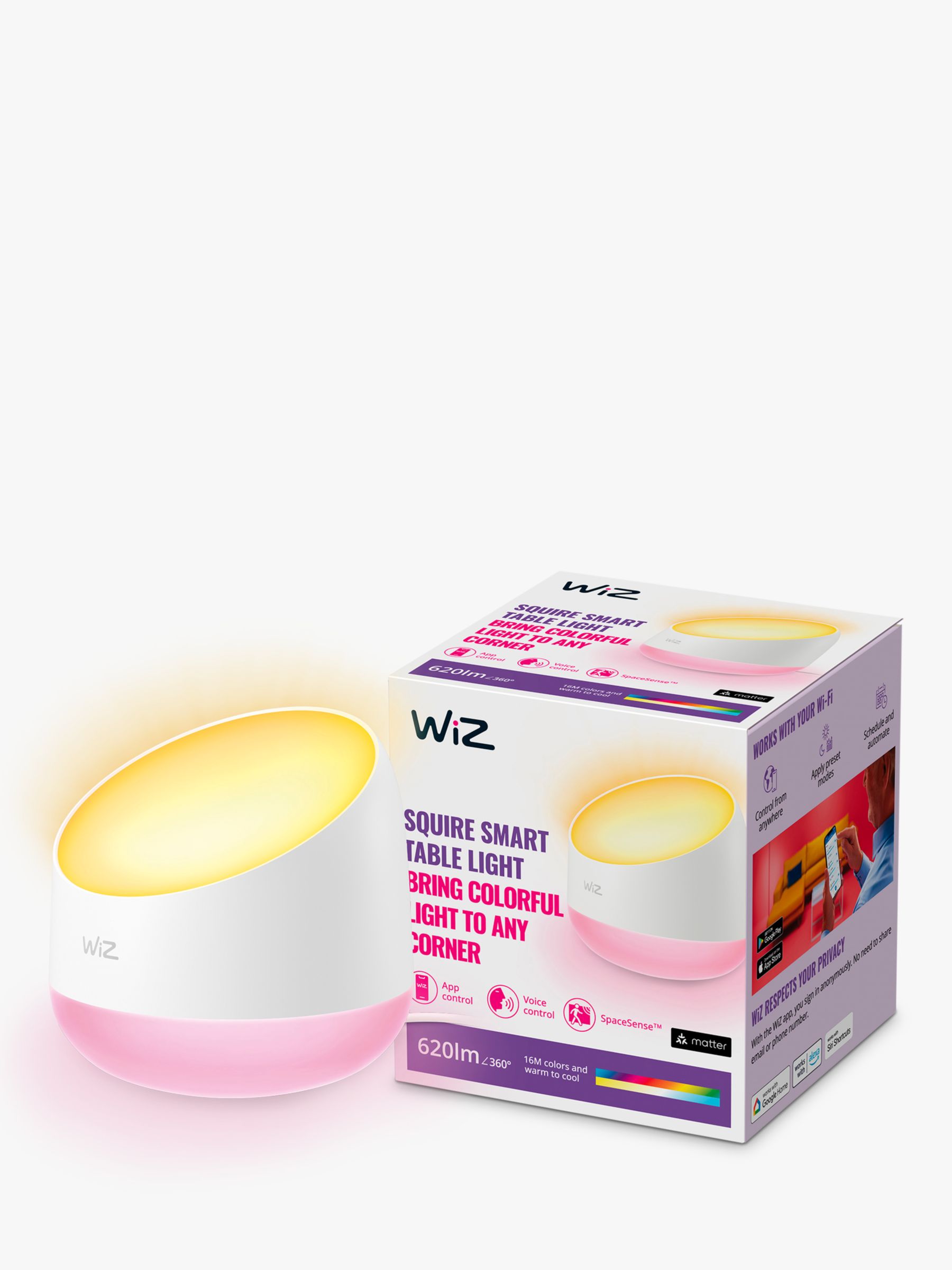 Wiz Squire Led Plug And Play Portable Table Lamp Full Colour 