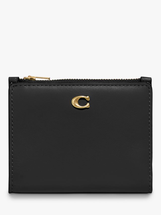 Coach Small Leather Bifold Purse Black