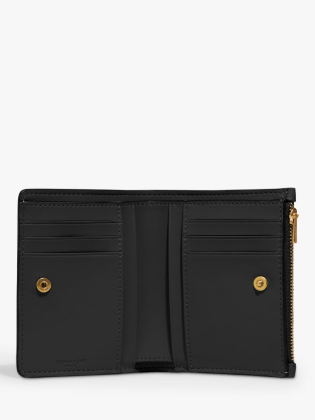 Coach Small Leather Bifold Purse Black