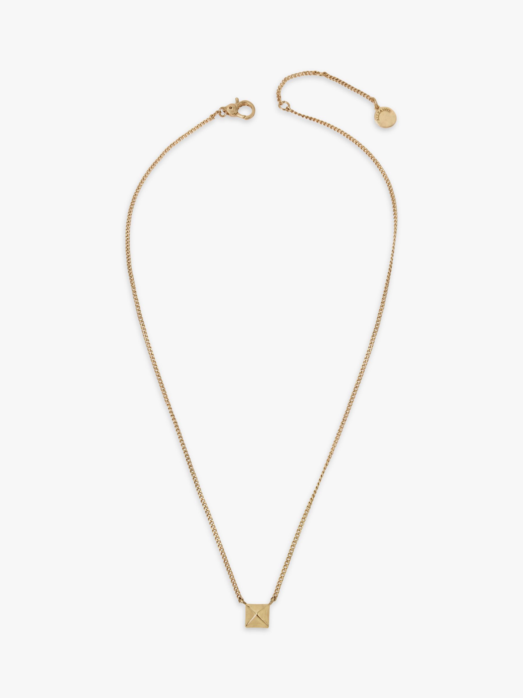 AllSaints Stud Pendant Necklace, Gold at John Lewis & Partners