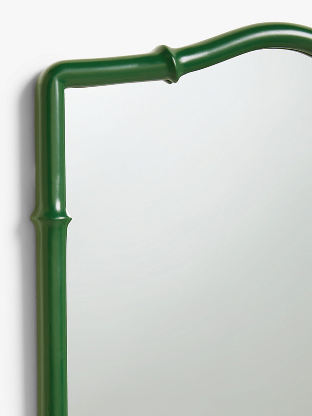 John Lewis Bamboo-Effect Wall Mirror, 75 x 54cm, Green