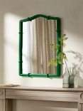 John Lewis Bamboo-Effect Wall Mirror, 75 x 54cm, Green