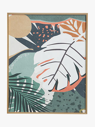 John Lewis ANYDAY Tropical Leaves Framed Print, 51 x 41cm, Green/Multi