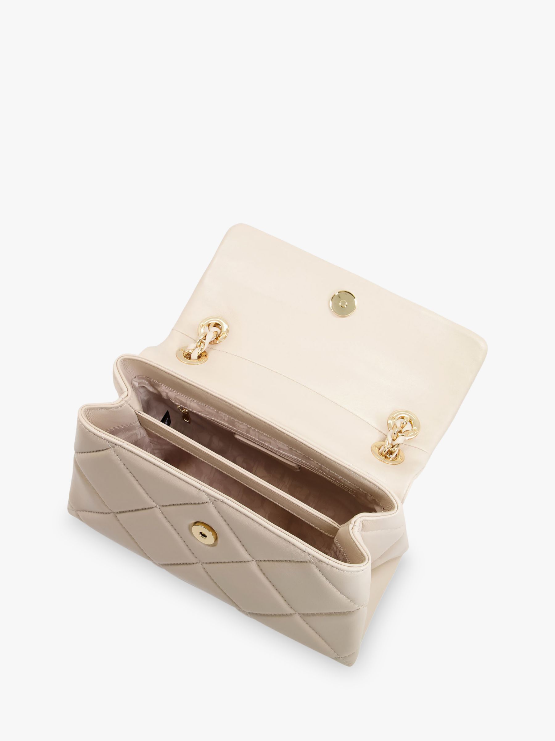 Dune Duchess Quilted Leather Shoulder Bag, Cream at John Lewis & Partners