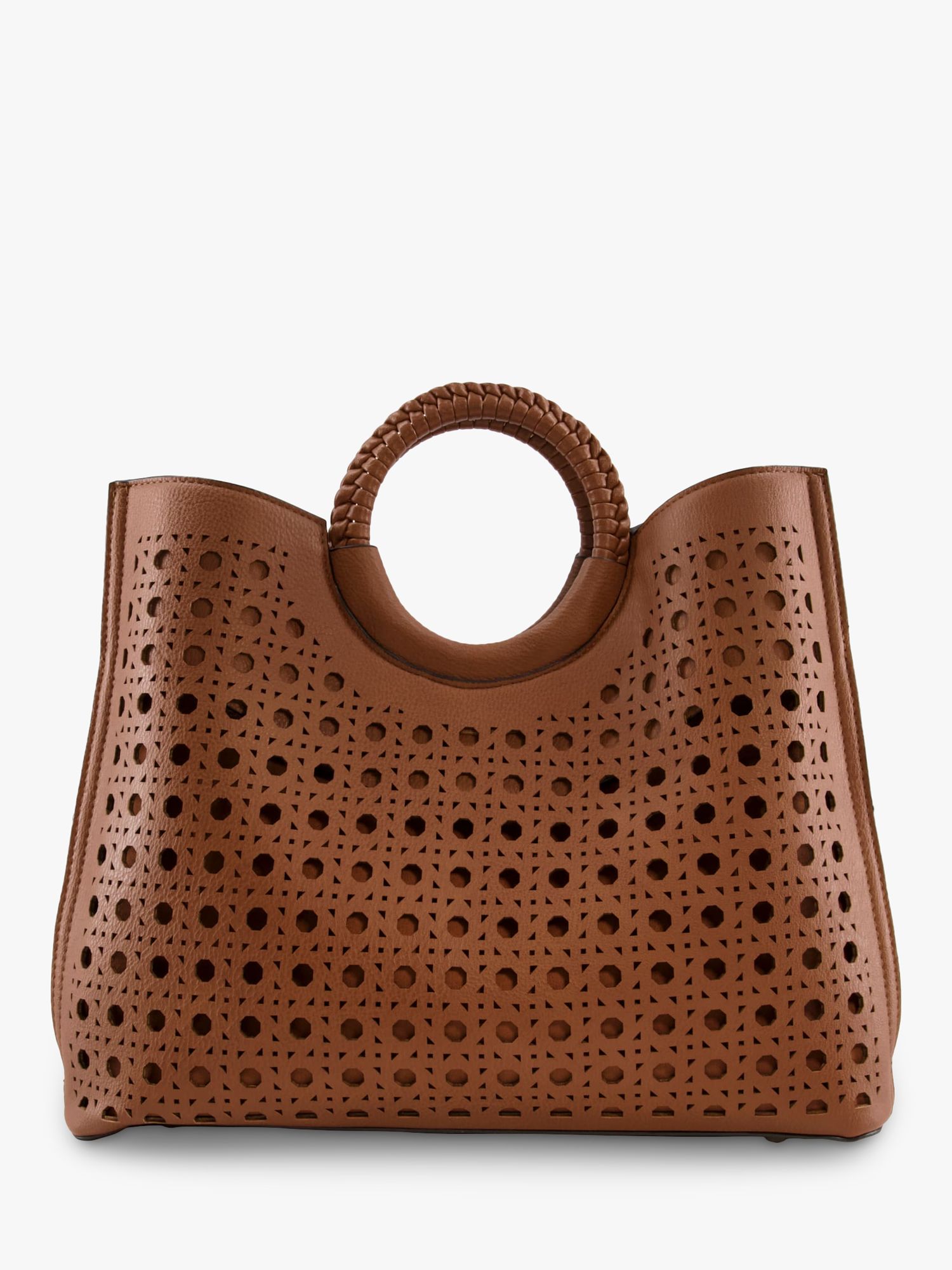 Dune Dellila Laser Cut Tote Bag, Tan at John Lewis & Partners