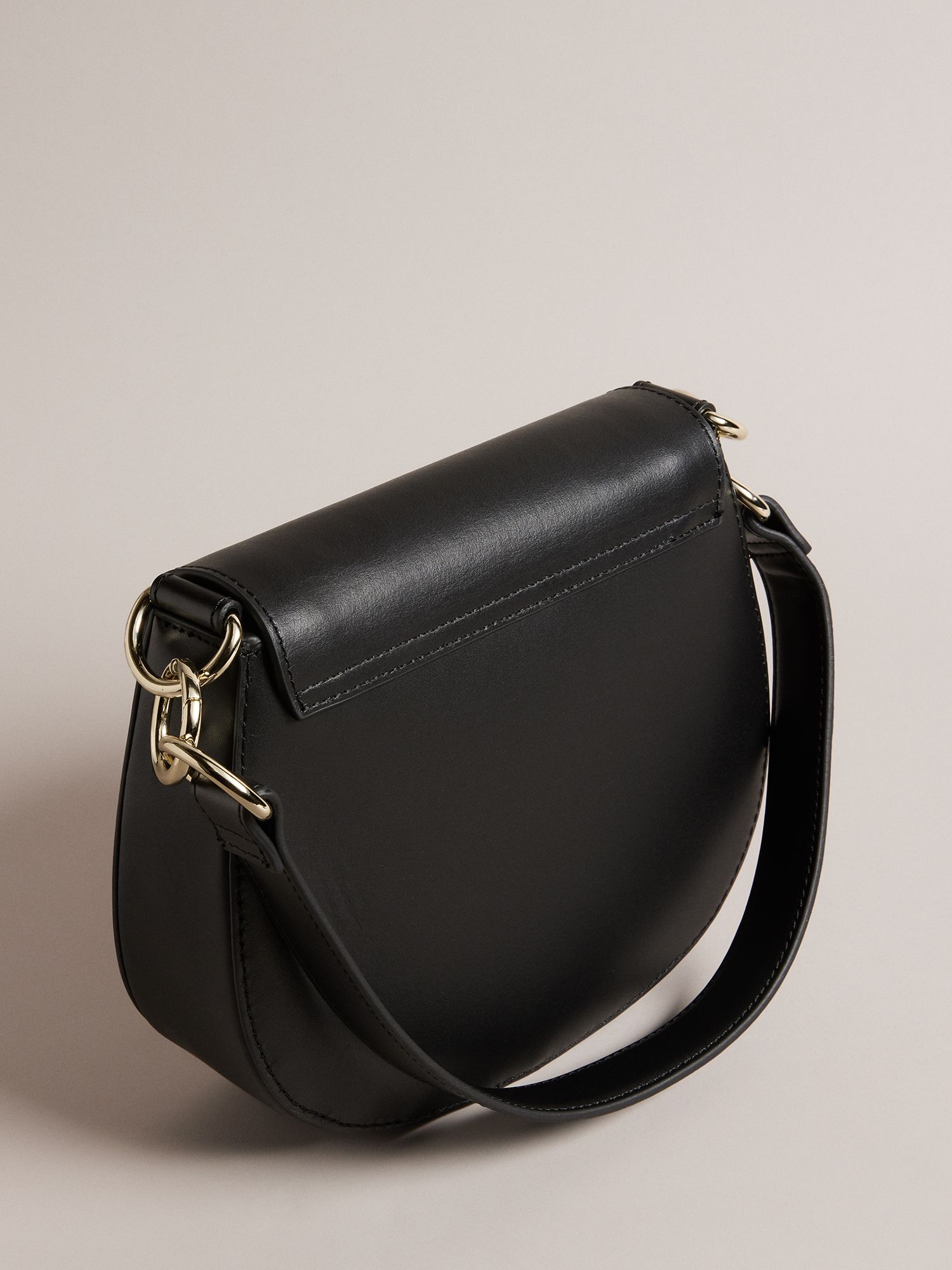 Ted Baker Darcell Leather Cross Body Bag, Deep Black at John Lewis ...