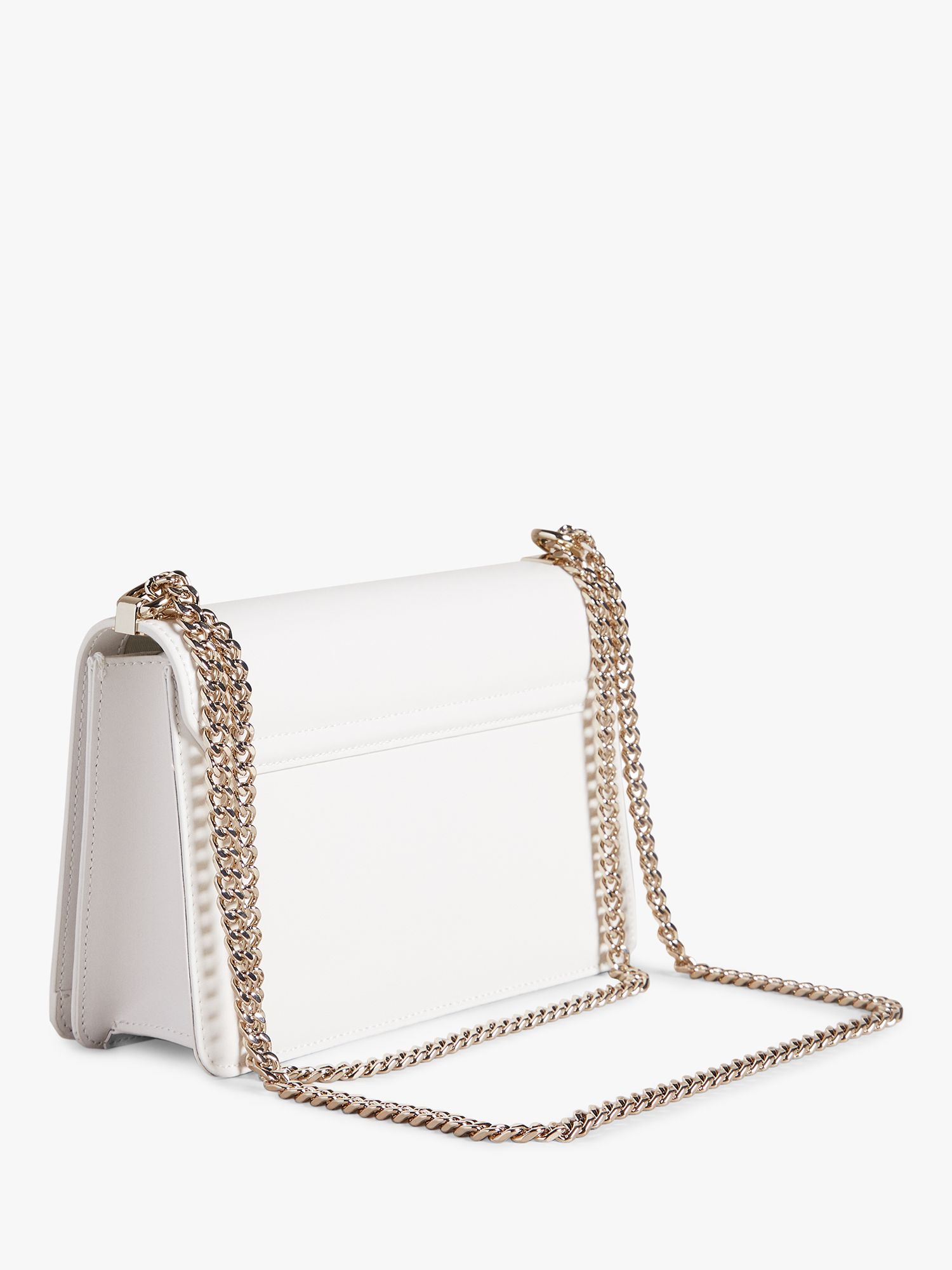Ted Baker Jorjey Leather Chain Strap Cross Body Bag, Ivory at John ...
