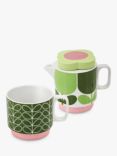 Orla Kiely Atomic Flower Tea-For-One Stackable Teapot Set, 450ml, Green/Multi