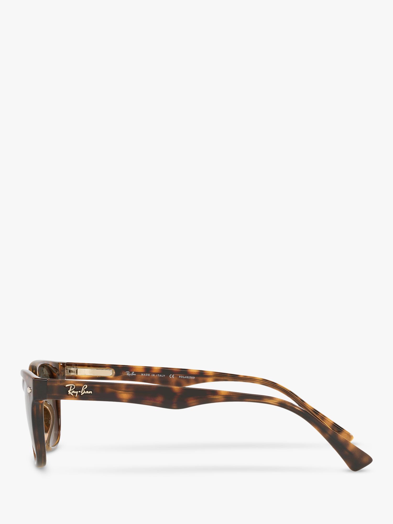 Ray-Ban RB4140 Women's Polarised Square Sunglasses, Tortoise/Grey