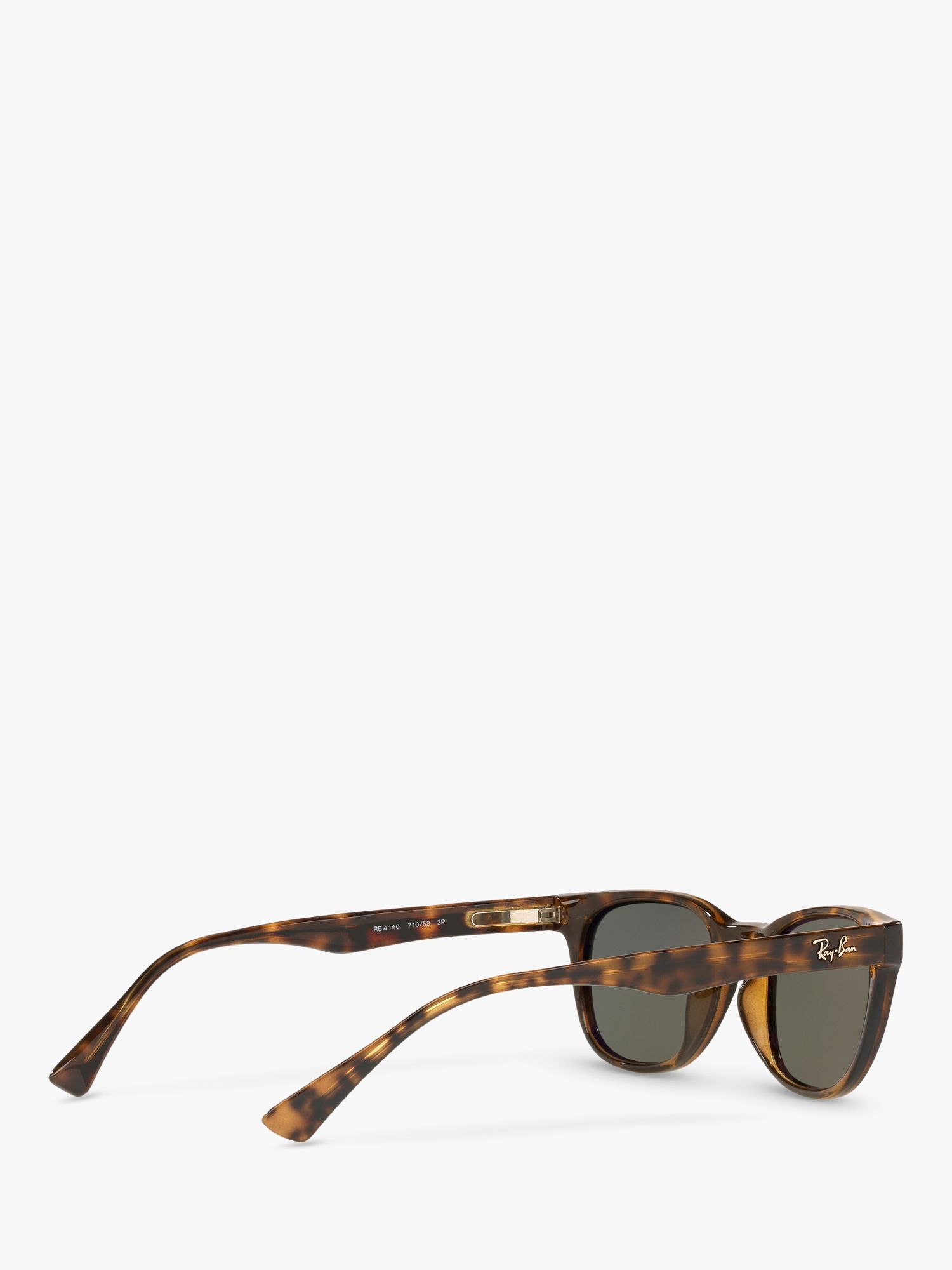 Ray-Ban RB4140 Women's Polarised Square Sunglasses, Tortoise/Grey