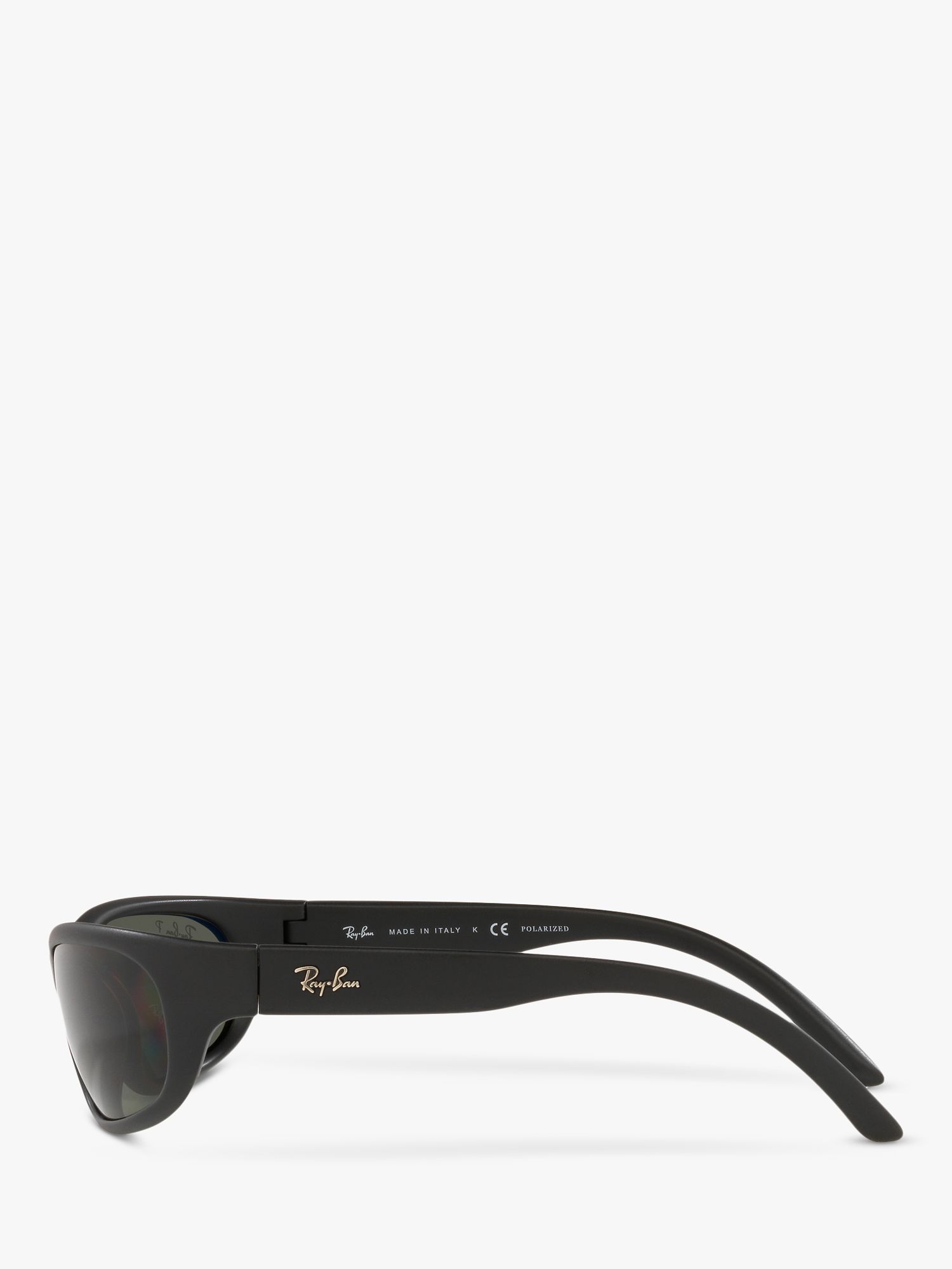 Molester Ampère domesticeren Ray-Ban RB4033 Men's Polarised Rectangular Sunglasses, Black/Green at John  Lewis & Partners