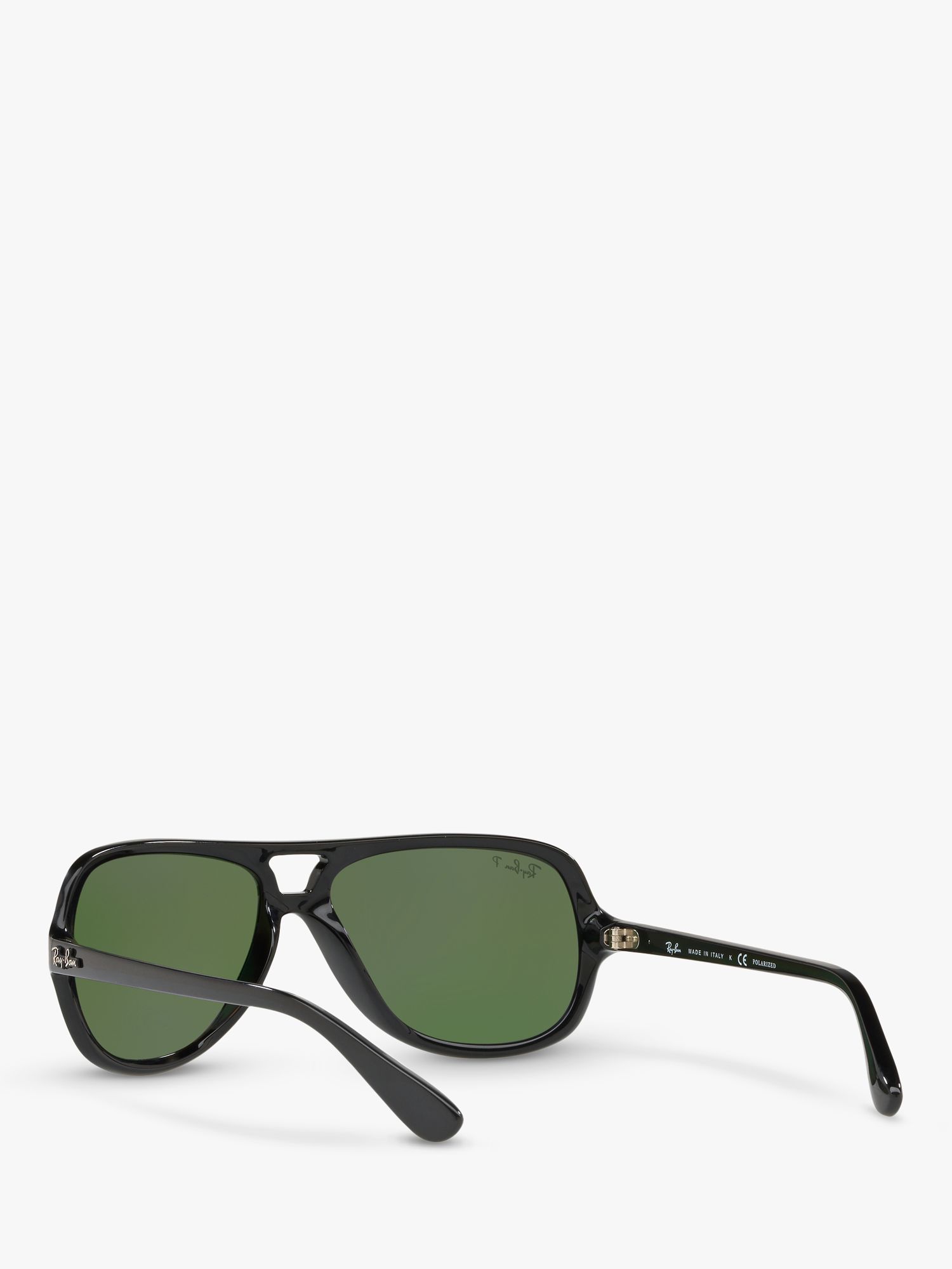 Ray-Ban RB4162 Men's Polarised Aviator Sunglasses, Black/Green at John  Lewis & Partners