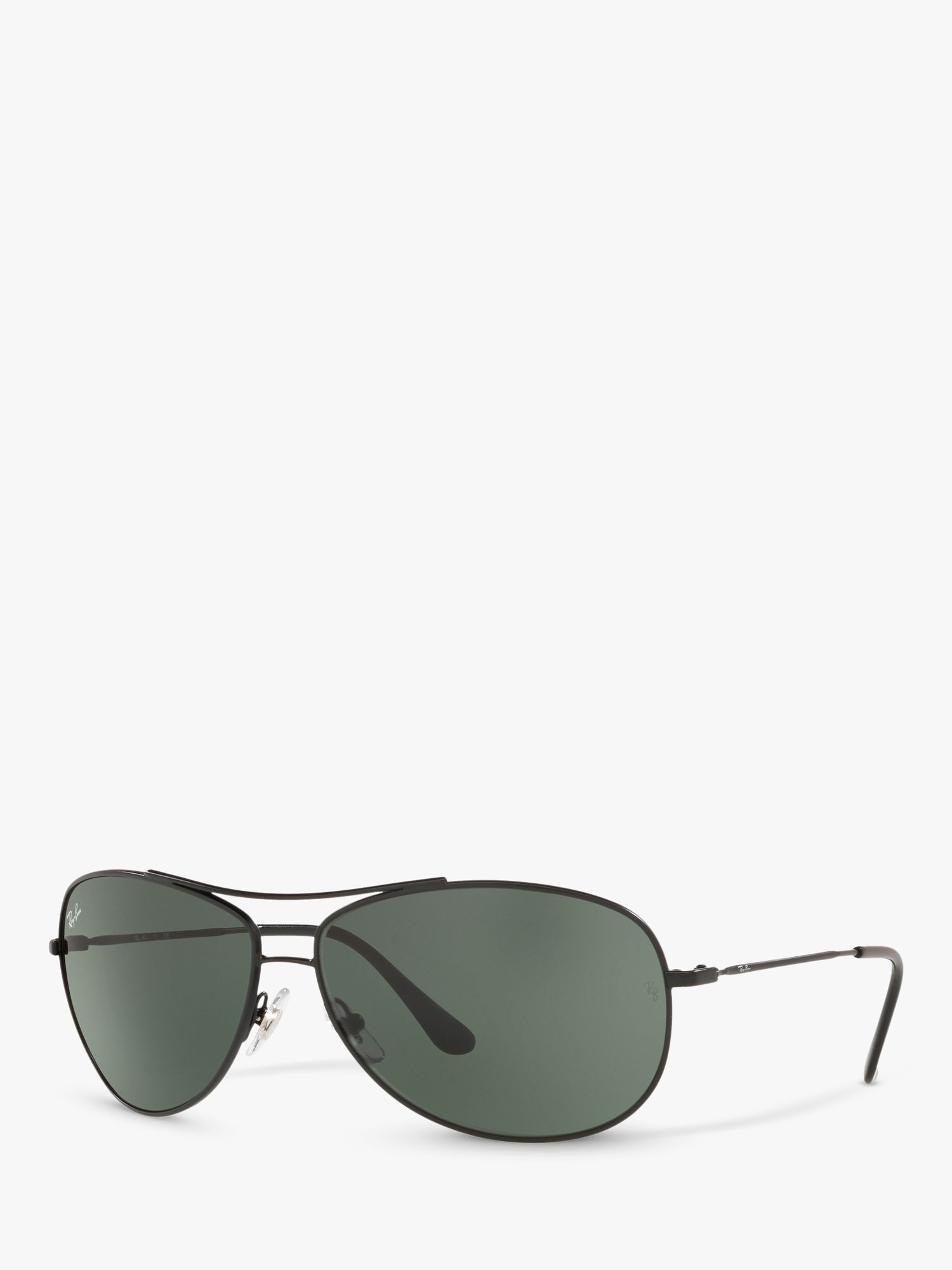 Ray-Ban RB3293 Men's Aviator Sunglasses, Black/Green at John Lewis u0026  Partners