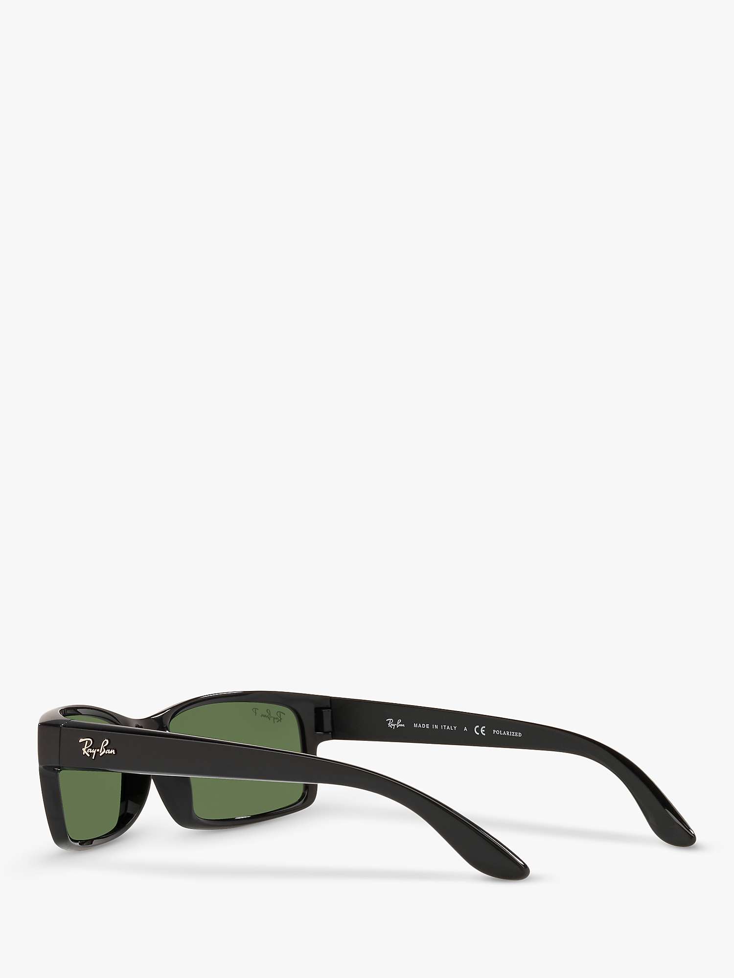 Ray-Ban RB4151 Men's Rectangular Sunglasses, Black/Green at John Lewis &  Partners
