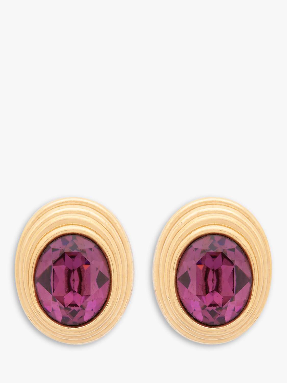 Buy Susan Caplan Vintage Dior Gold Plated Swarovski Crystal Clip-On Earrings, Dated Circa 1980s Online at johnlewis.com