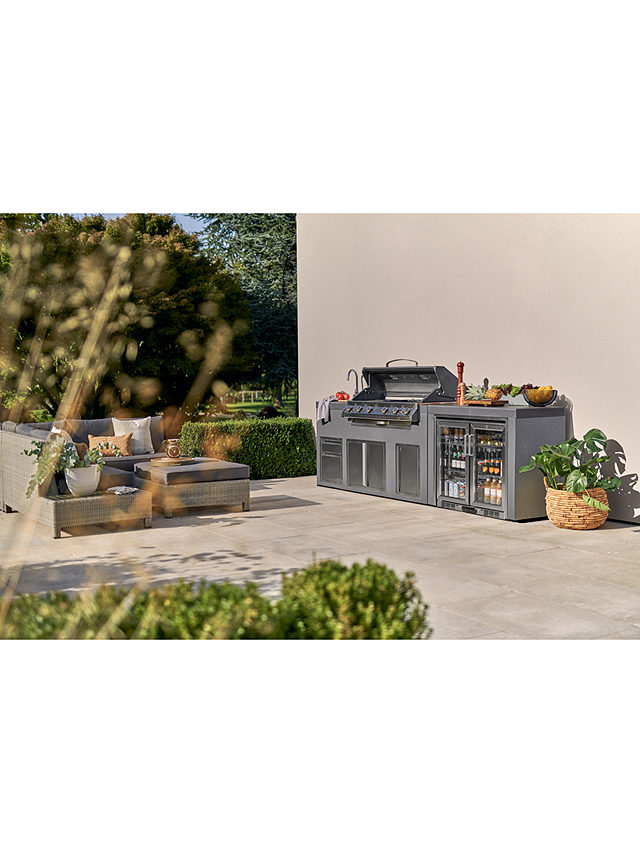 KETTLER Neo Outdoor Kitchen, 6-Burner Gas BBQ with Hood and Beverage Cooler