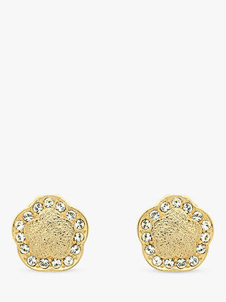 Emma Holland Floral Crystal Clip-On Earrings, Gold