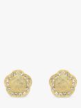 Emma Holland Floral Crystal Clip-On Earrings, Gold