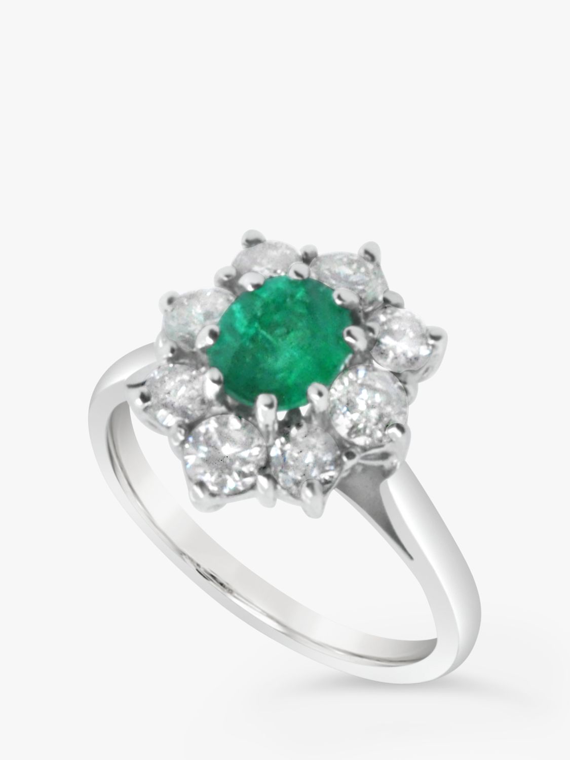 Milton & Humble Jewellery Second Hand 18ct White Gold Emerald & Diamond ...