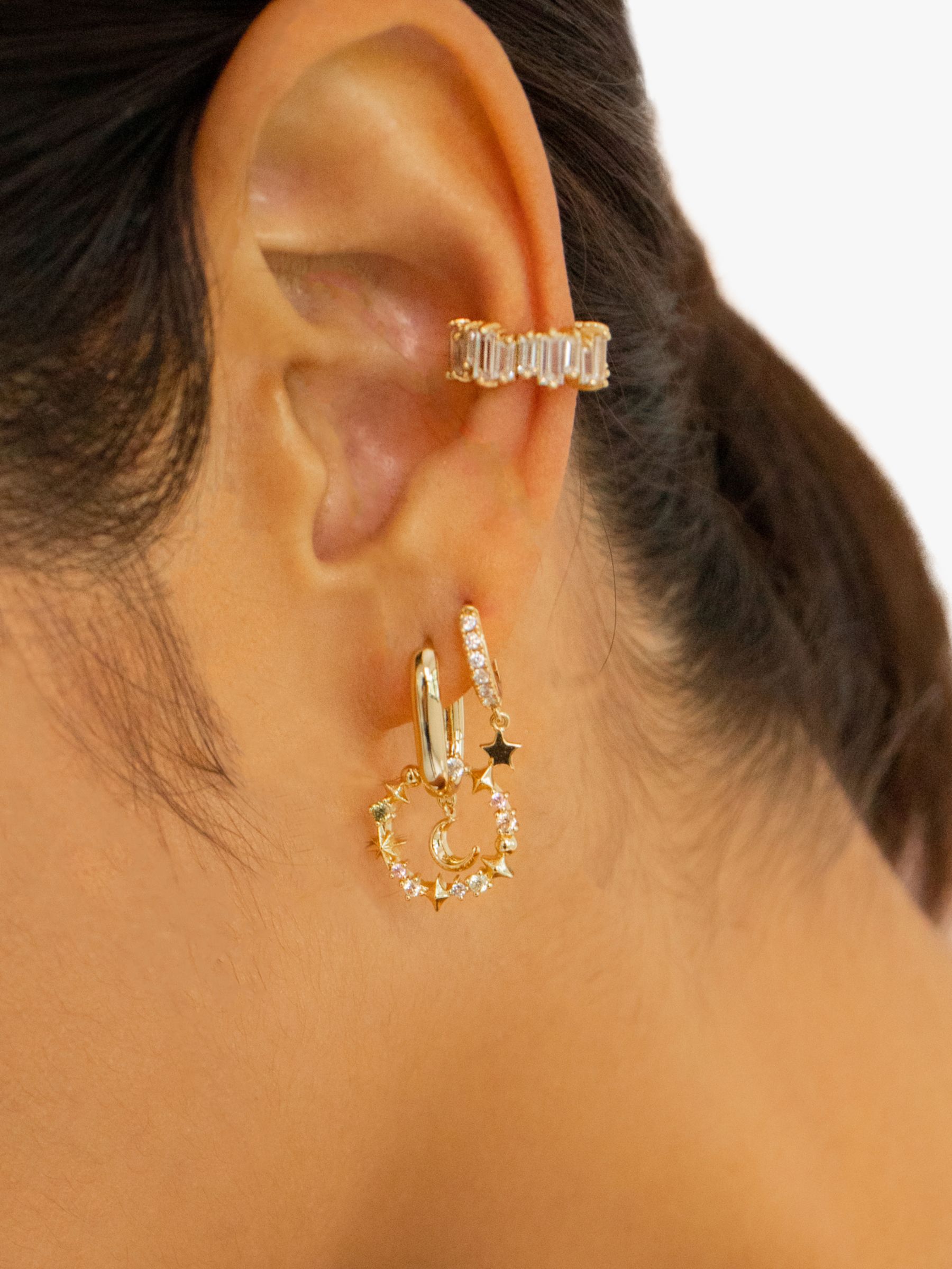 Buy Wanderlust + Co Selene Huggie Hoop Earrings, Gold Online at johnlewis.com