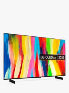 LG OLED42C24LA (2022) OLED HDR 4K Ultra HD Smart TV, 42 inch with Freeview HD/Freesat HD & Dolby Atmos, Dark Titan Silver