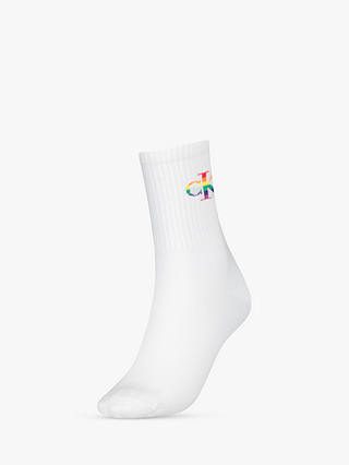 Calvin Klein Pride Ankle Socks, White
