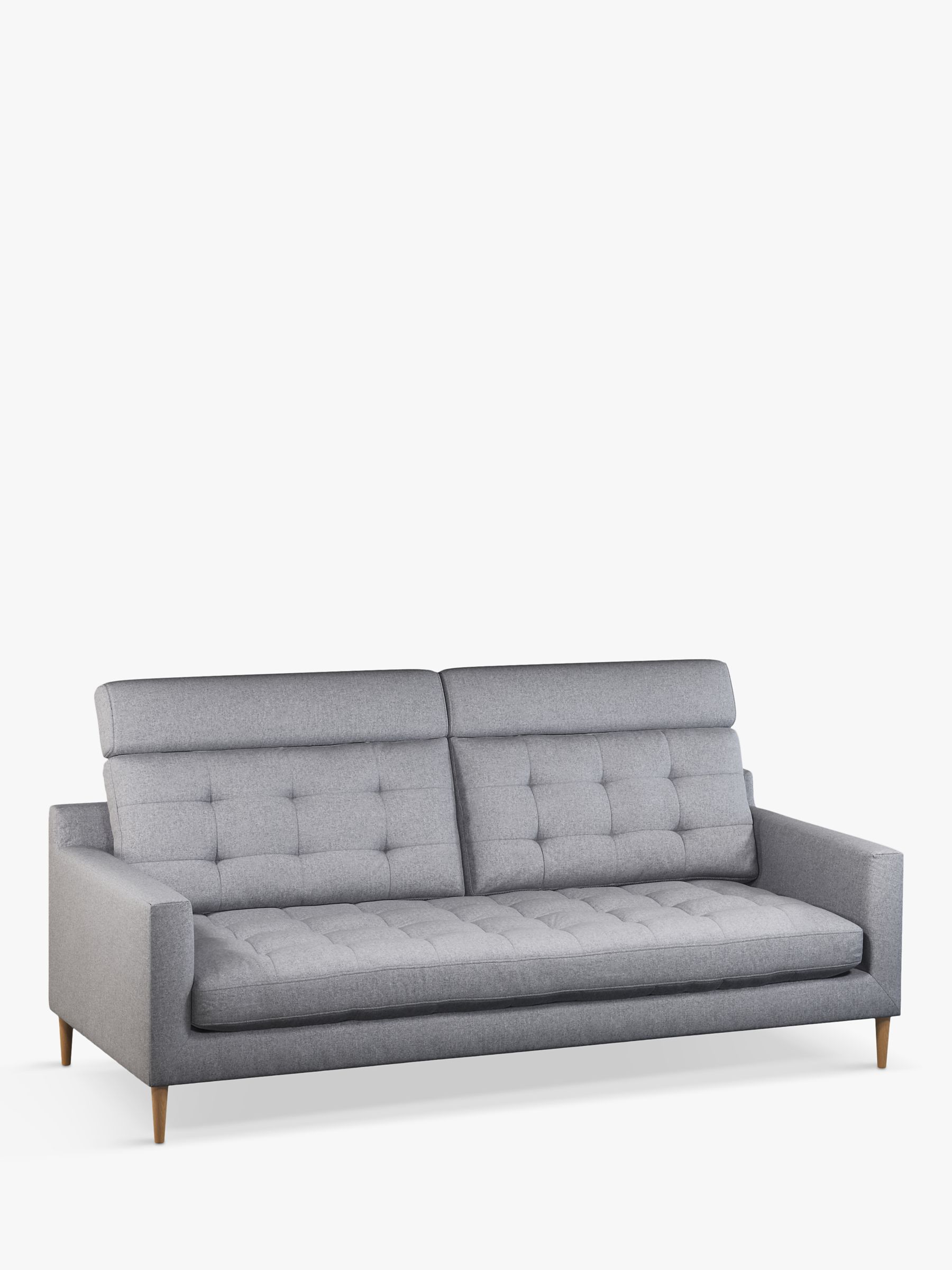 Draper Range, John Lewis Draper High Back Large 3 Seater Sofa, Light Leg, Brushed Tweed Grey