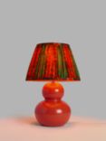 John Lewis + Matthew Williamson Curved Ceramic Lamp Base and Peacock Tapered Lampshade, Terracotta/Red