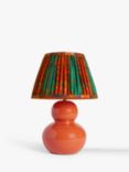 John Lewis + Matthew Williamson Curved Ceramic Lamp Base and Peacock Tapered Lampshade, Terracotta/Red
