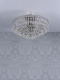 Laura Ashley Enid Crystal Glass Semi Flush Chandelier Ceiling Light, Clear