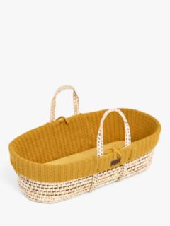The Little Green Sheep Organic Knitted Moses Basket & Mattress, Honey