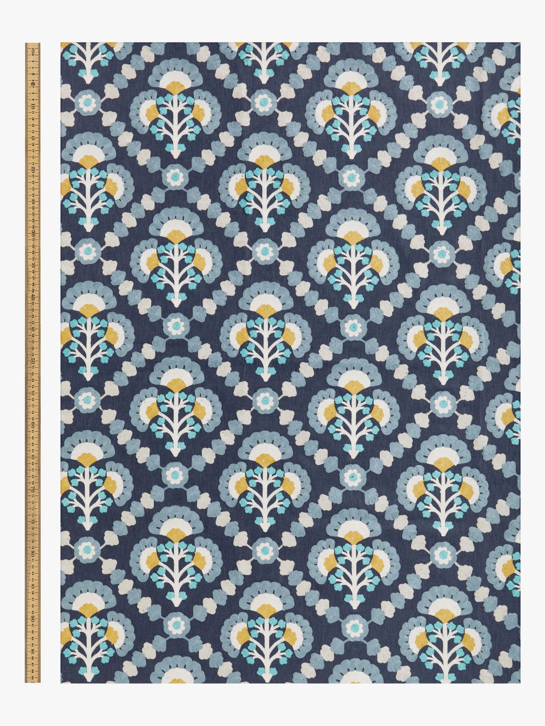 John Lewis Floral Trellis Furnishing Fabric, Navy
